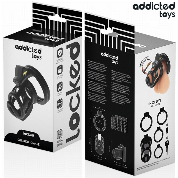 Addicted gilden jaula para pene de silicona 8 5 cm