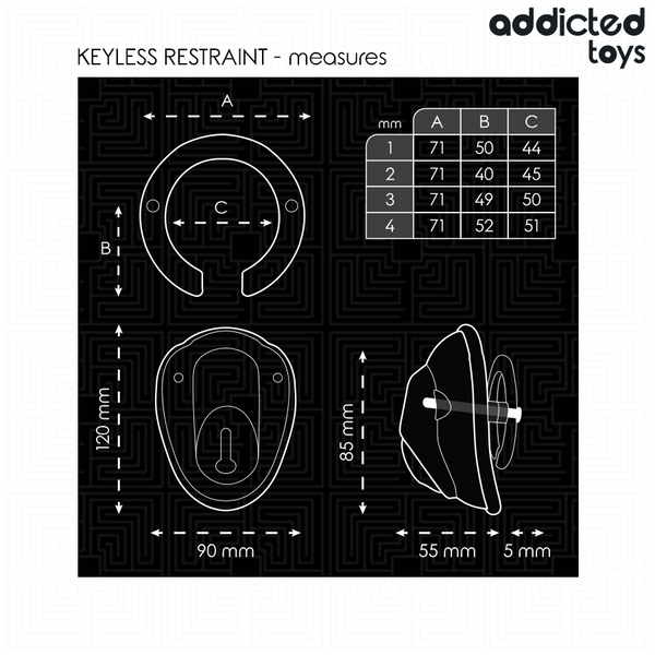 Addicted keyless restraint jaula para pene 11 5 cm