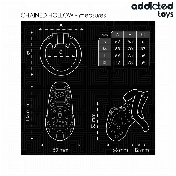 Addicted chained hollow jaula para pene 10 5 cm