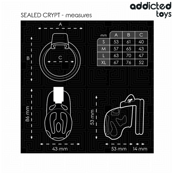 Addicted sealed crypt jaula para pene 8 cm