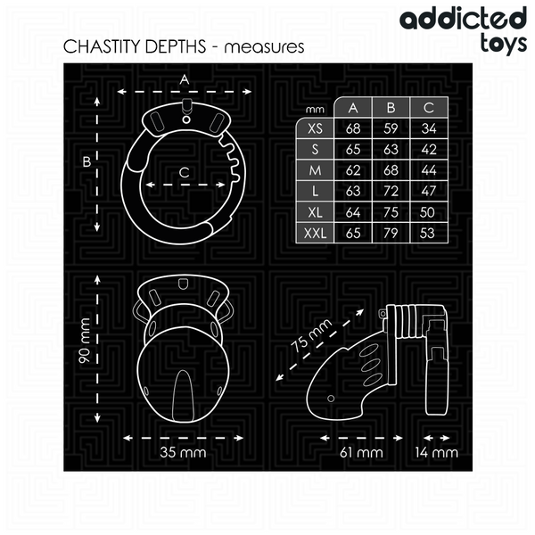 Addicted chastity depths jaula para pene 7 5 cm