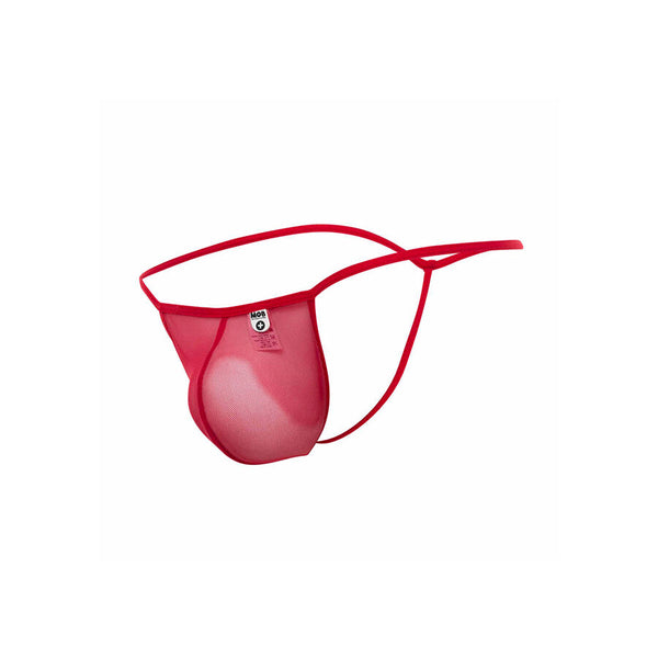 Mob tanga transparente con forma de t rojo
