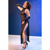 Chilirose cr 4853 vestido negro de encaje con guantes