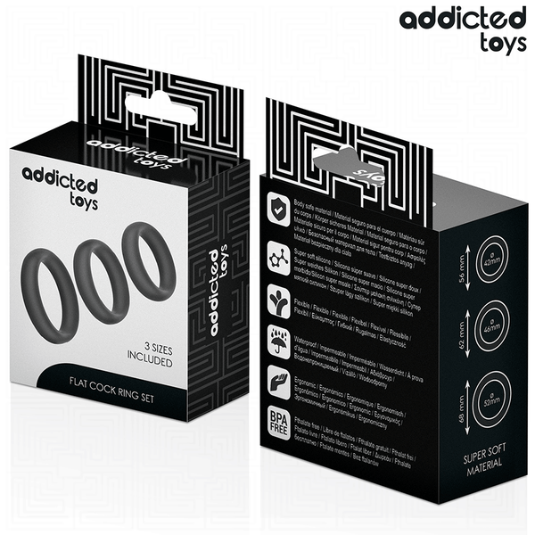 Addicted set de anillos silicona planos