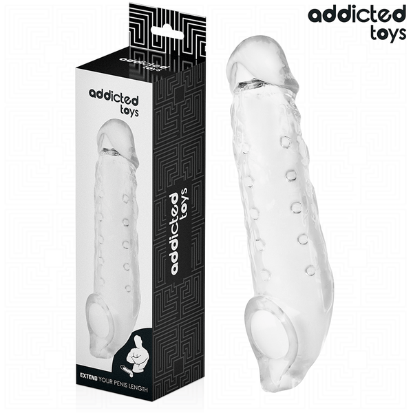 Addicted fundas para el pene transparente talla m 27 cm