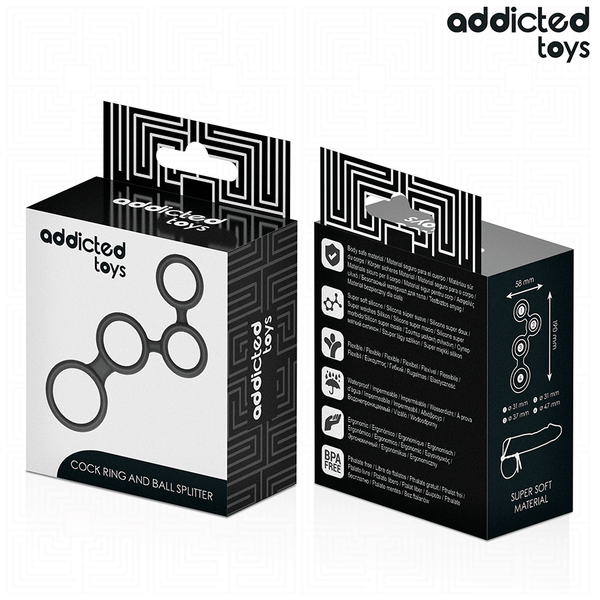 Addicted anillo para el pene con divisores para testículos