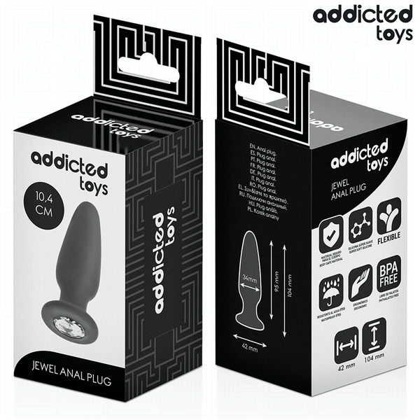 Addicted plug anal con joya silicona talla m 10 4 cm