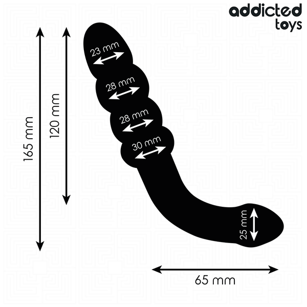 Addicted masajeador anal doble silicona 16 5 cm