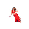 Chilirose cr 4857 set top y pantalones rojo