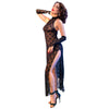 Chilirose cr 4853 vestido negro de encaje con guantes