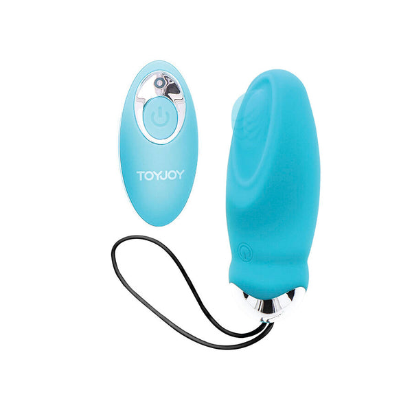 Happiness im so eggcited vibrador con control remoto azul