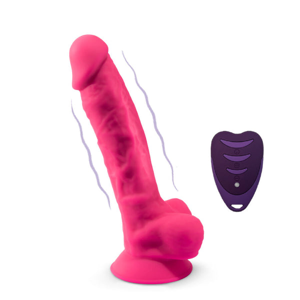 Silexd pene realístico modelo 18 rosa vibración con control remoto lrs
