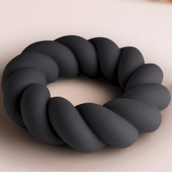 Anillo vibrador Twist masturbador de silicona negro