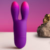 Glo girl bunny vibrador flexible morado