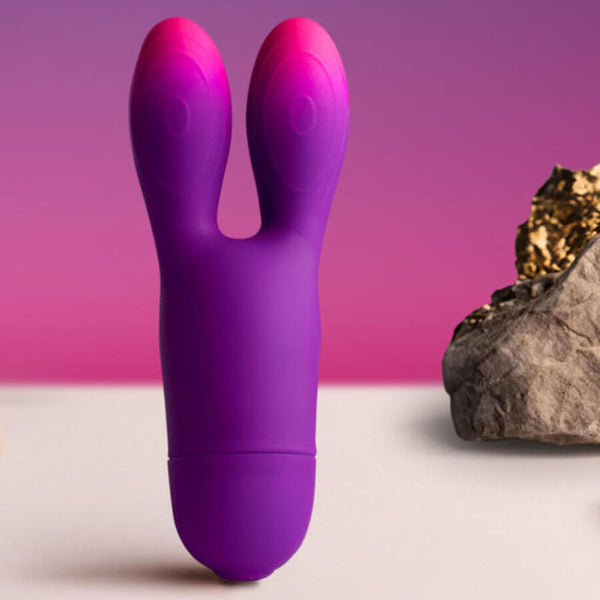 Glo girl bunny vibrador flexible morado