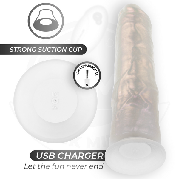 Dildo de silicona con luces, vibración y control remoto 20,5 cm