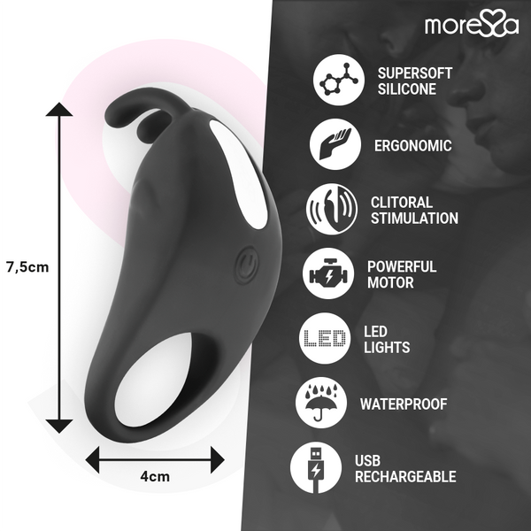 Moressa brad premium silicone recargable negro
