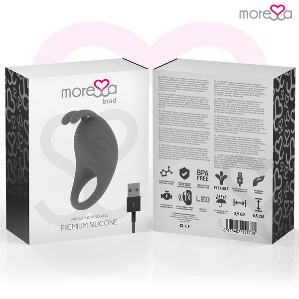 Moressa brad premium silicone recargable negro