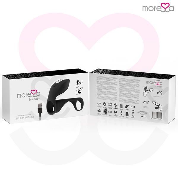 Brandon potente anillo vibrador con funda de engrosamiento masculino