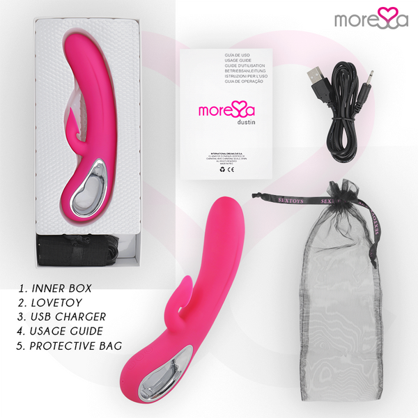 Dustin succionador clitorial y potente vibración premium silicone recargable