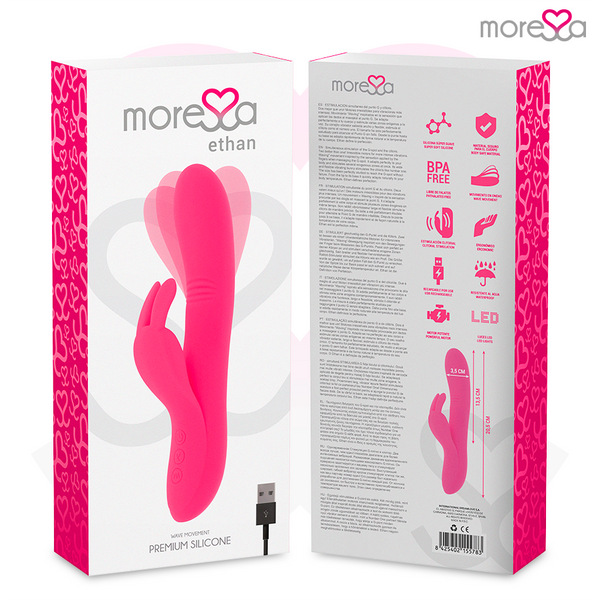 Moressa ethan efecto wave mas potente vibración premium silicone recargable