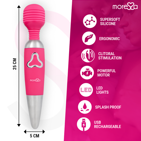 Moressa odilon wand potente motor mas dos cabezales premium silicone recargable