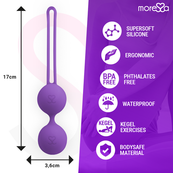 Moressa osian three entrenamiento suelo pelvico 85 gr premium silicona lila
