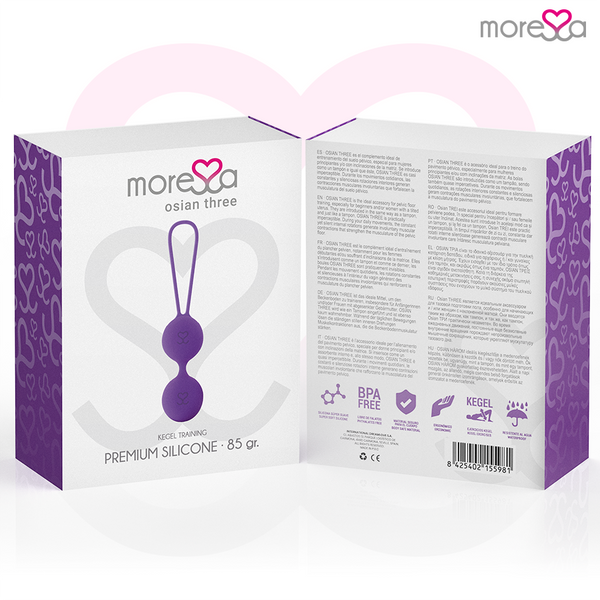 Moressa osian three entrenamiento suelo pelvico 85 gr premium silicona lila