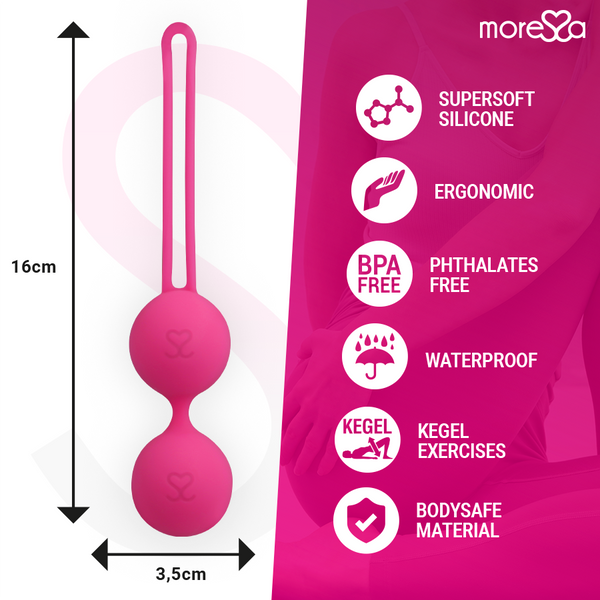Moressa osian two entrenamiento suelo pelvico 101gr premium silicona rosa