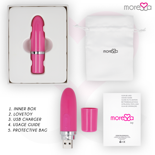 Moressa ivy masajeador simulador labial de viaje rosa