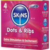 Skins dots y ribs preservativos premium pack 4