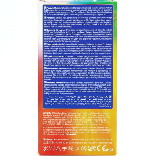 Skins multi sabores preservativos premium pack 8