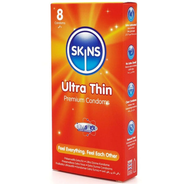 Skins ultrafinos preservativos premium pack 8