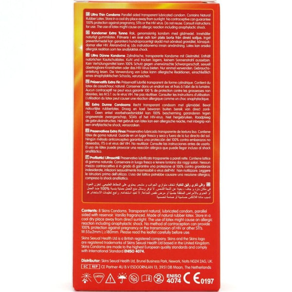 Skins ultrafinos preservativos premium pack 8