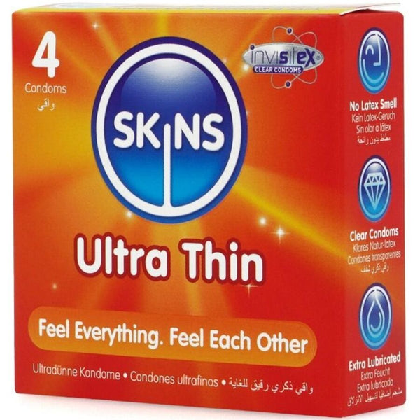 Skins ultrafinos preservativos premium pack 4