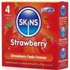 Skins preservativos premium sabor fresa pack 4