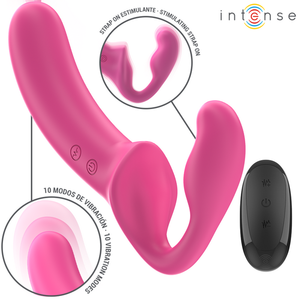 Amy vibrador doble 20 cm rosa control remoto