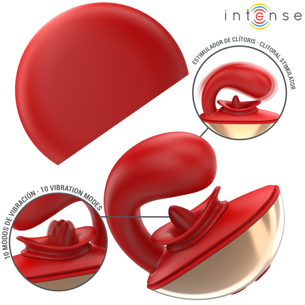 Mariah vibrador y estimulador en forma de u 10 vibraciones rojo