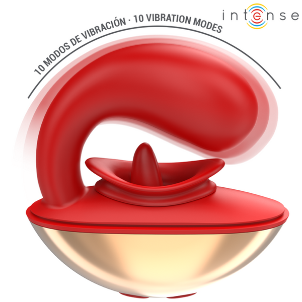 Mariah vibrador y estimulador en forma de u 10 vibraciones rojo