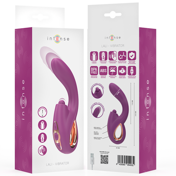 Lali vibrador Punto G multifunción estimulación y empuje y vibración morado