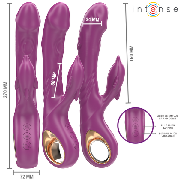 Halle vibrador multifunción con lengua estimuladora en forma de delfín morado