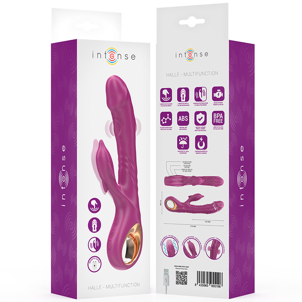 Halle vibrador multifunción con lengua estimuladora en forma de delfín morado
