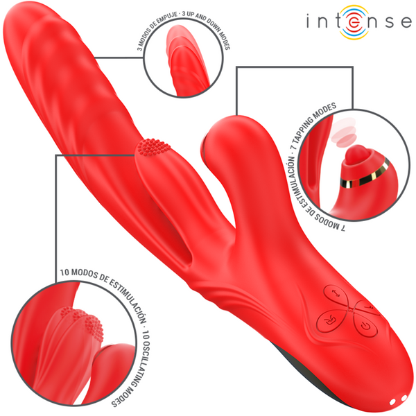 Rosalia vibrador multifunción 3 en 1 rojo