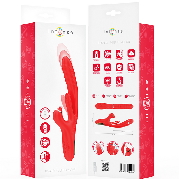 Rosalia vibrador multifunción 3 en 1 rojo