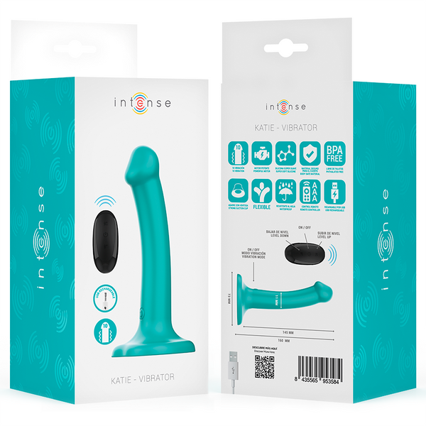 Katie vibrador con ventosa 10 vibraciones azul oscuro control remoto