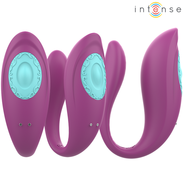 Annie estimulador y vibrador forma de u morado control remoto
