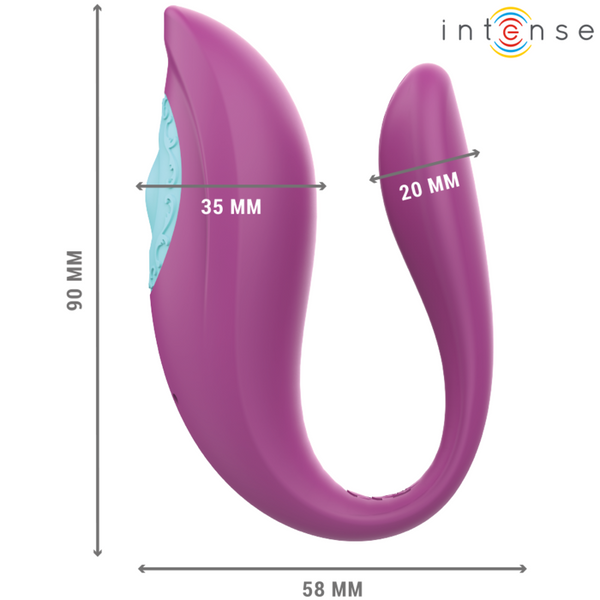 Annie estimulador y vibrador forma de u morado control remoto