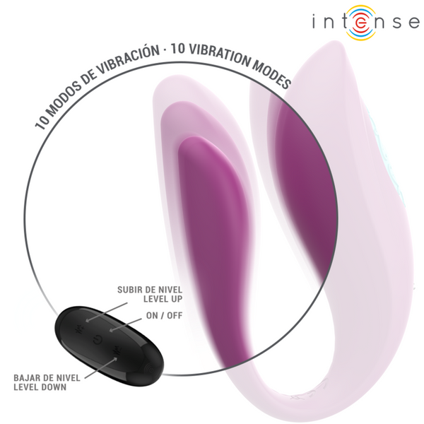 Annie estimulador y vibrador forma de u morado control remoto