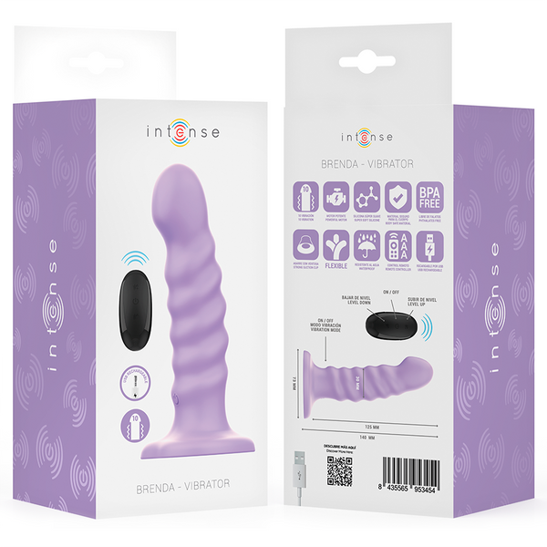 Brenda vibrador talla m diseño en espiral 10 vibraciones morado control remoto