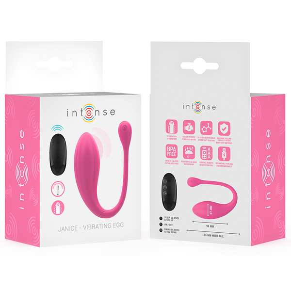 Janice huevo vibrador u doble estimulación 10 vibraciones rosa control remoto